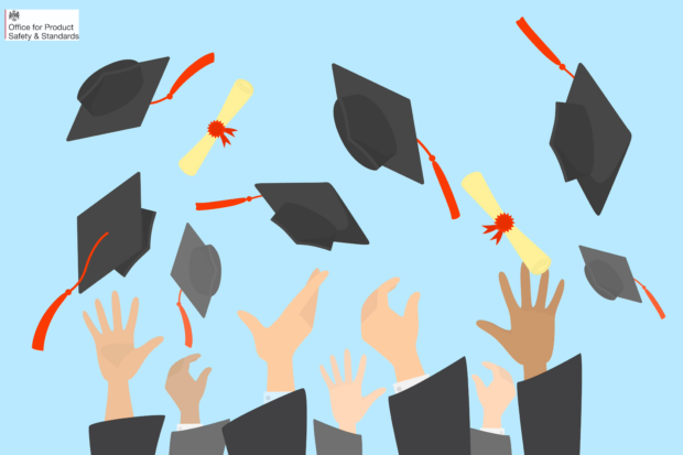 Image of hands throwing up mortarboards